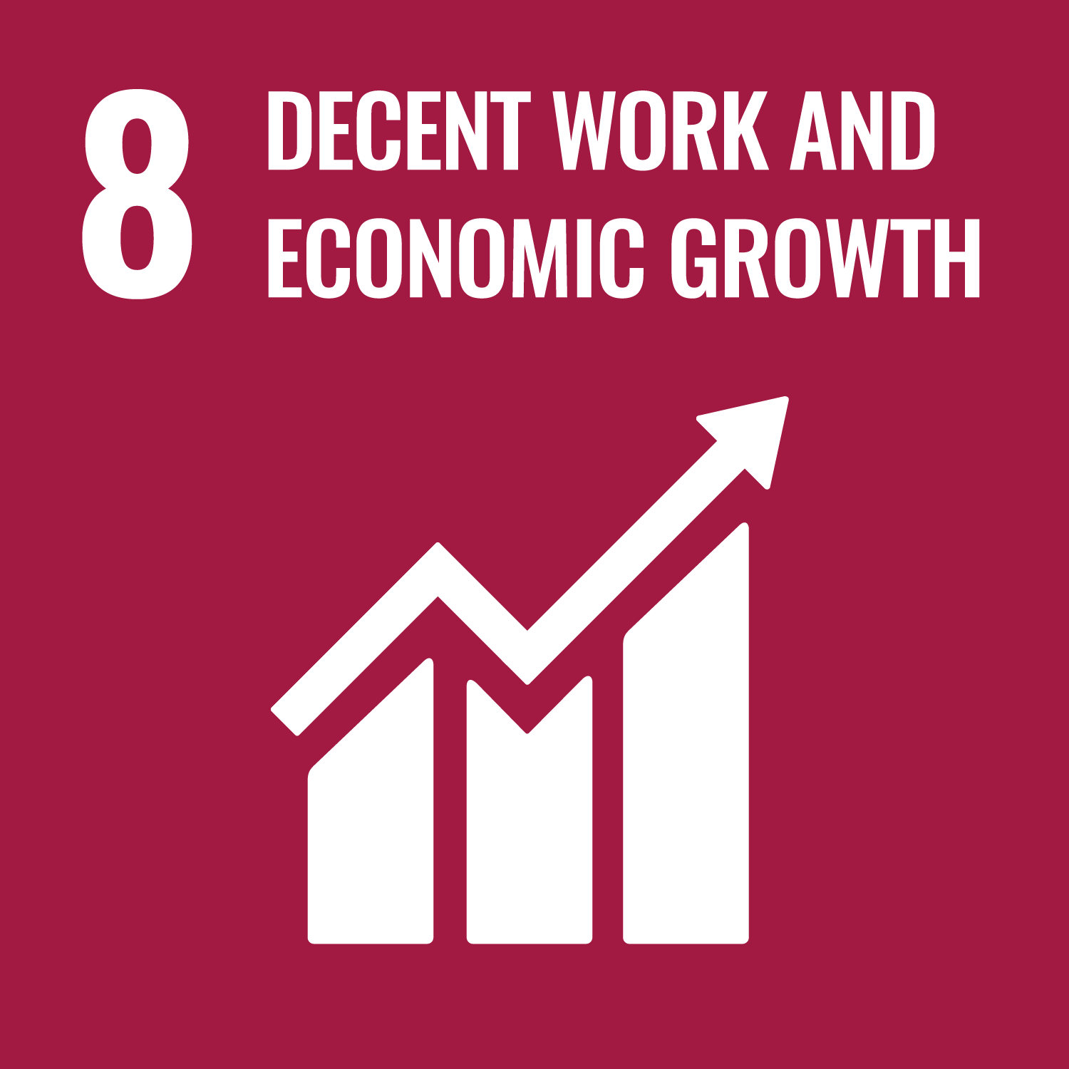 icon of UN Sustainable Development Goal 8: 8. Decent Work and Economic Growth